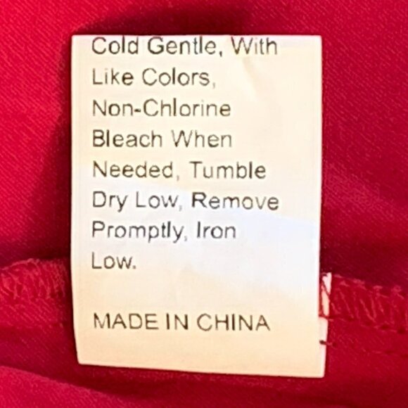 Shein Red Wide Leg Jumpsuit Short Sleeve Embroidered Roses Neckline Sz 2XL #83F - Picture 10 of 10